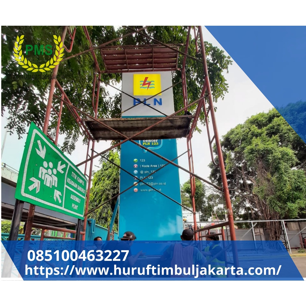 Totem PLN Jayapura pylon sign pln pylon sign office,pylon sign kampus,pylon sign bri dll