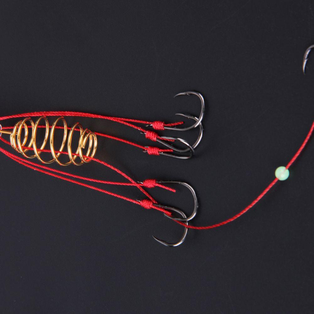 Agustina Fishinghooks 6-13 Aksesoris Memancing Manik-Manik Bercahaya Anti Berliku Baja Karbon Tinggi Kasar Memancing Tackle Springs Memancing Umpan Hooks