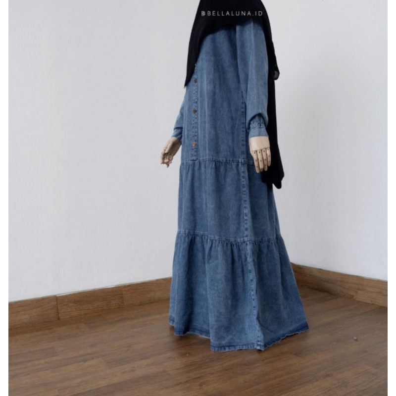 BELLALUNA TAJIMA JEANS ABAYA DARK