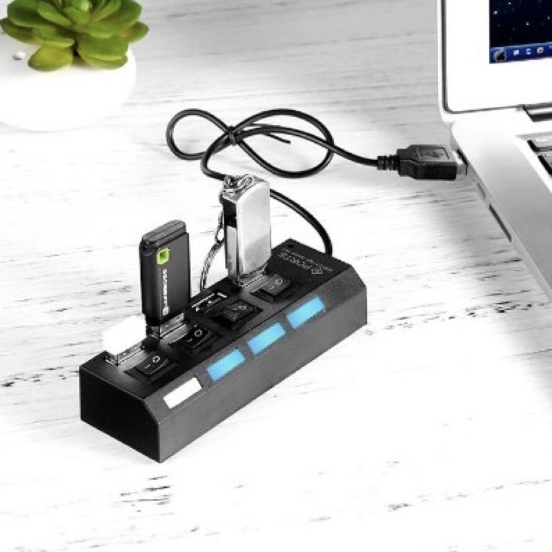 USB Hub 4 Port Output On / Off Saklar 4 IN 1 Colokan Sambungan Konektor Extender Flashdisk Mouse Keyboard