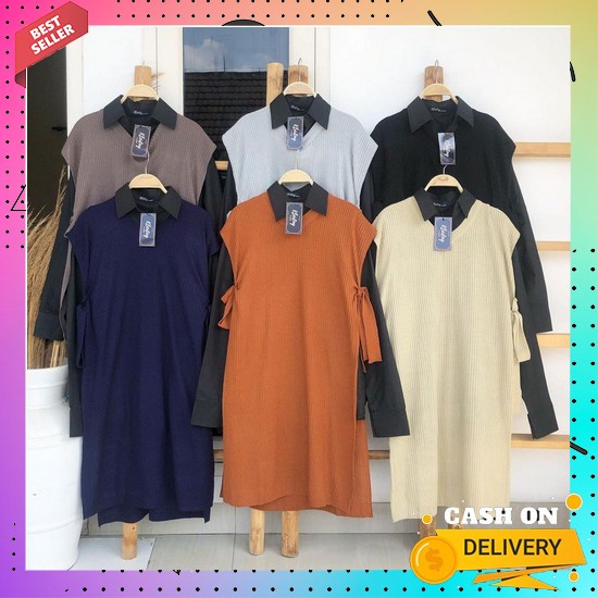 Best Seller - Julian Tunik Bahan Katun Crinkle Premium / Long Tunik Terbaru 2022 Kekinian / Tunik Wa