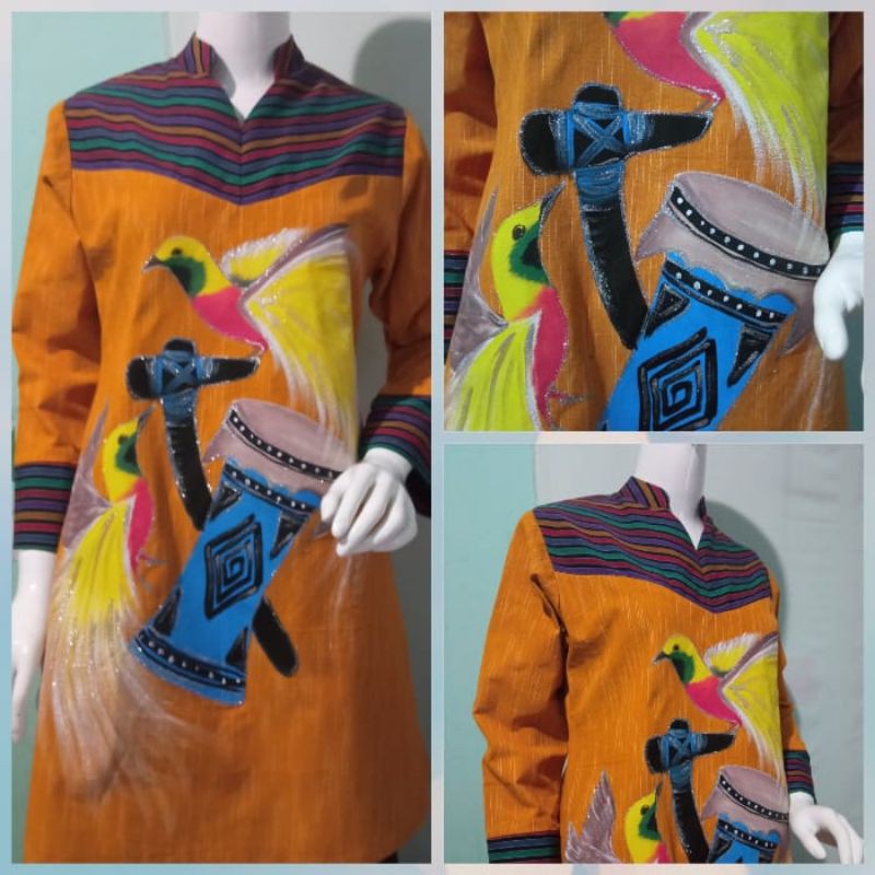 Tunik Tenun Kombinasi Lurik Pelangi