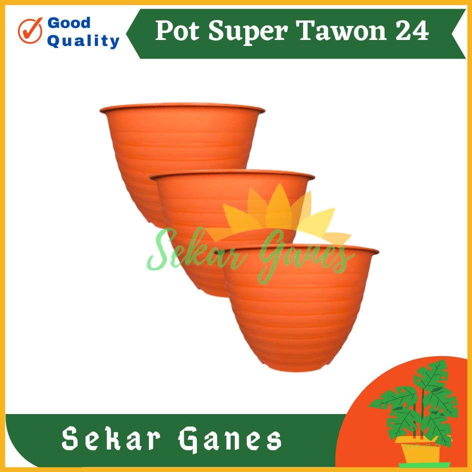 Sekarganes Pot Super Tawon 24 Cm Orange Garden Of Love Pot Plastik 24CM Pot Tawon Pirus 24 27 30 Tinggi Putih Pot Plastik Murah Tebal