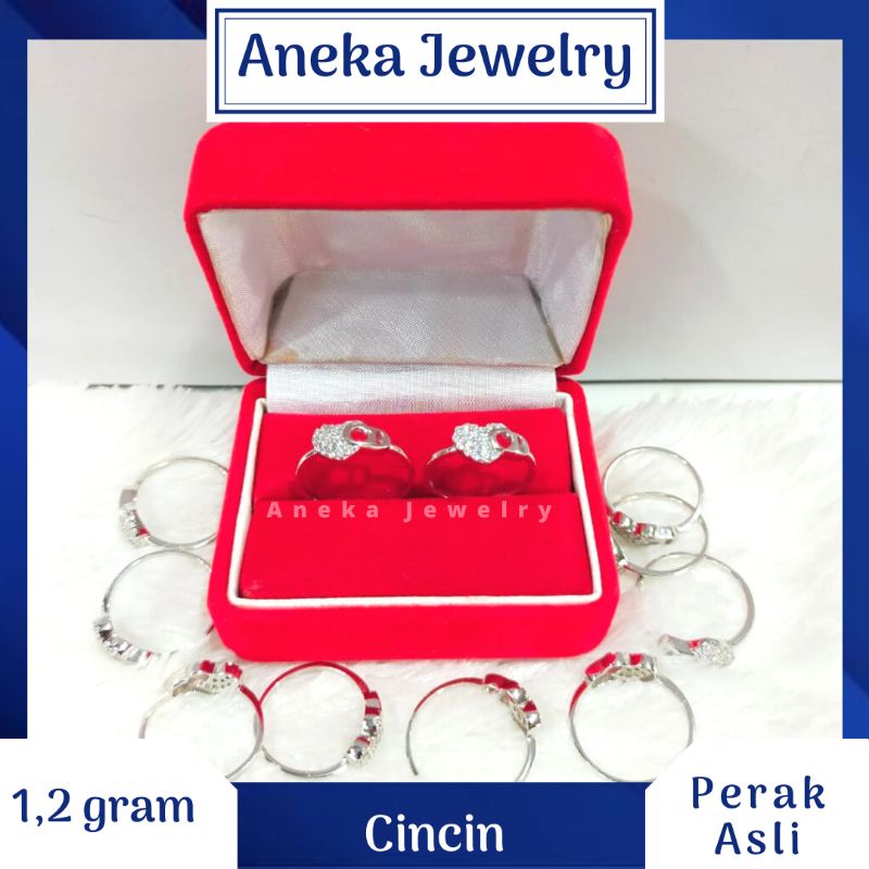 Cincin Love Mata2 Ukir, Perak 925, Sepuh Emas Putih