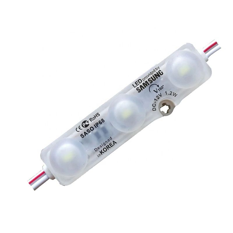 Lampu Led Modul Samsung 12v 5630 Lensa 6618 Saso IP68 Putih Kuning WarmWhite Merah Hijau Biru pink