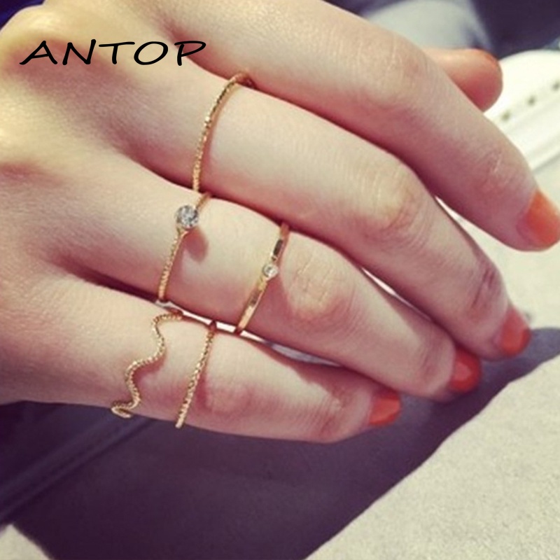 5Pcs / Set Cincin Fashion Pesona Wanita Aksesoris Mode ANTOP