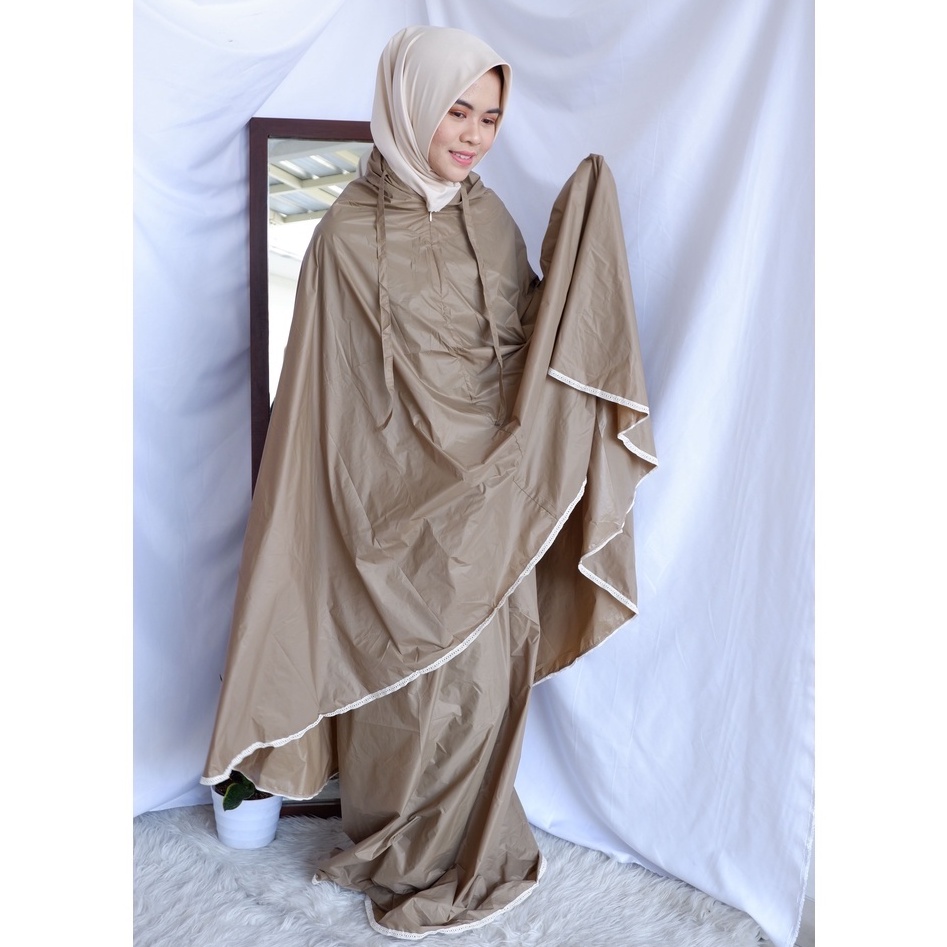 MUKENA TRAVELING MINI 2in1 Kecil dan Ringan - Parasut - GYFDA.LIFE #SegenggamTangan  COKLAT MUDA