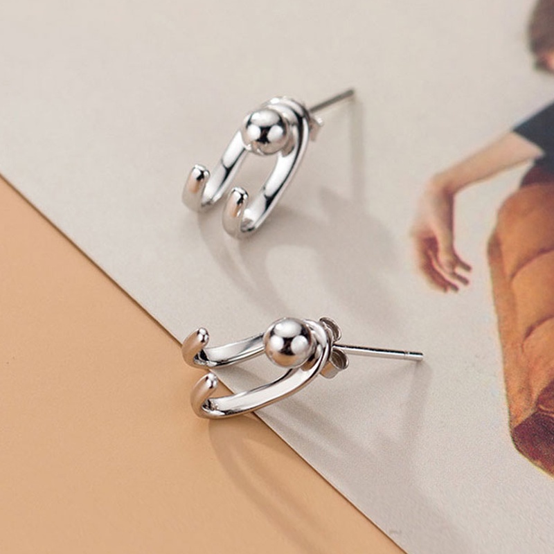Anting Kait Model double thread Bahan silver needle Dapat Dilepas