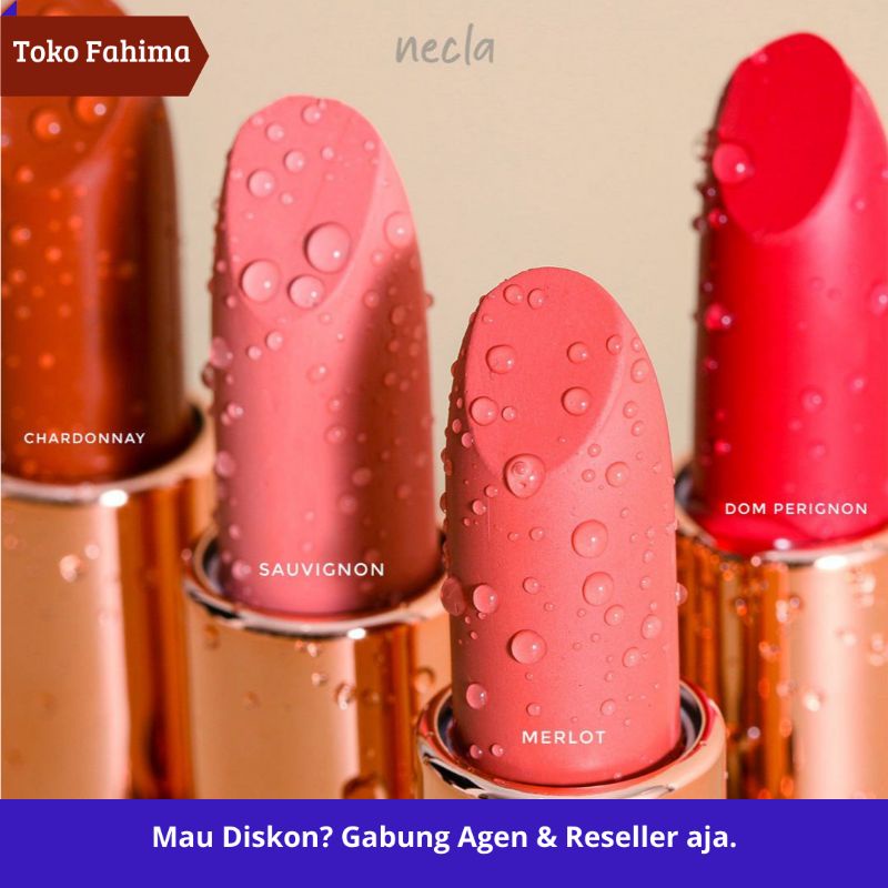 Lipstik Warna Merah Peach Coklat Pink Orange Murah BPOM Tahan Lama Anti Air Necla Moist Lipstick