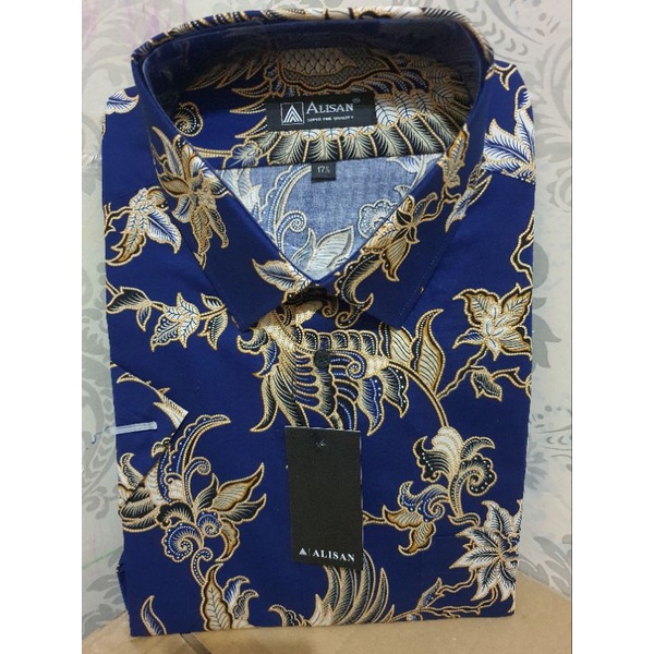 Kemeja Alisan Motif Batik Printing 16.5 Tangan Pendek