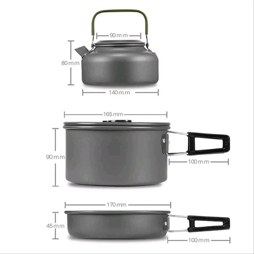 【Bisa COD】 Nesting Cooking Set - Teko | Alat Masak Portable DS-308 SY-308 DS308 SY308