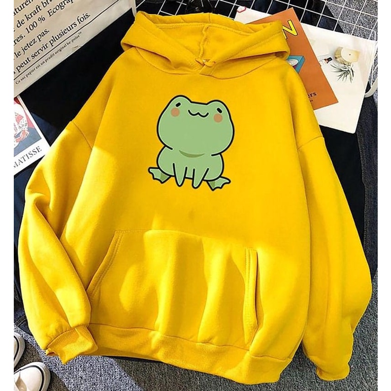 CUTE Frog Sweater Hoodie || Jumper hoodie Edisi Animal Katak Lucu || SIZE M - L - XL