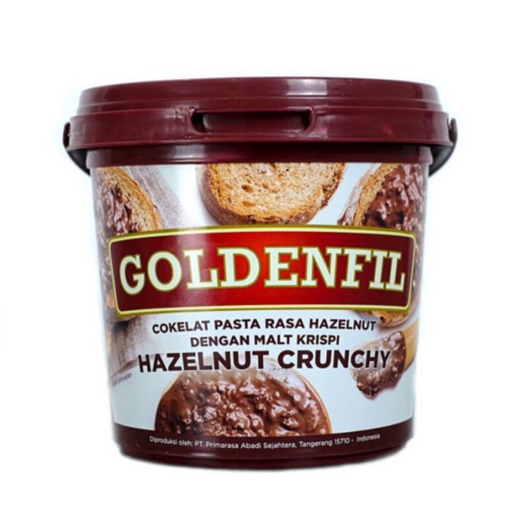 Goldenfil Hazelnut Crunchy 1kg Cokelat Pasta rasa Hazelnut dengan Malt Krispi