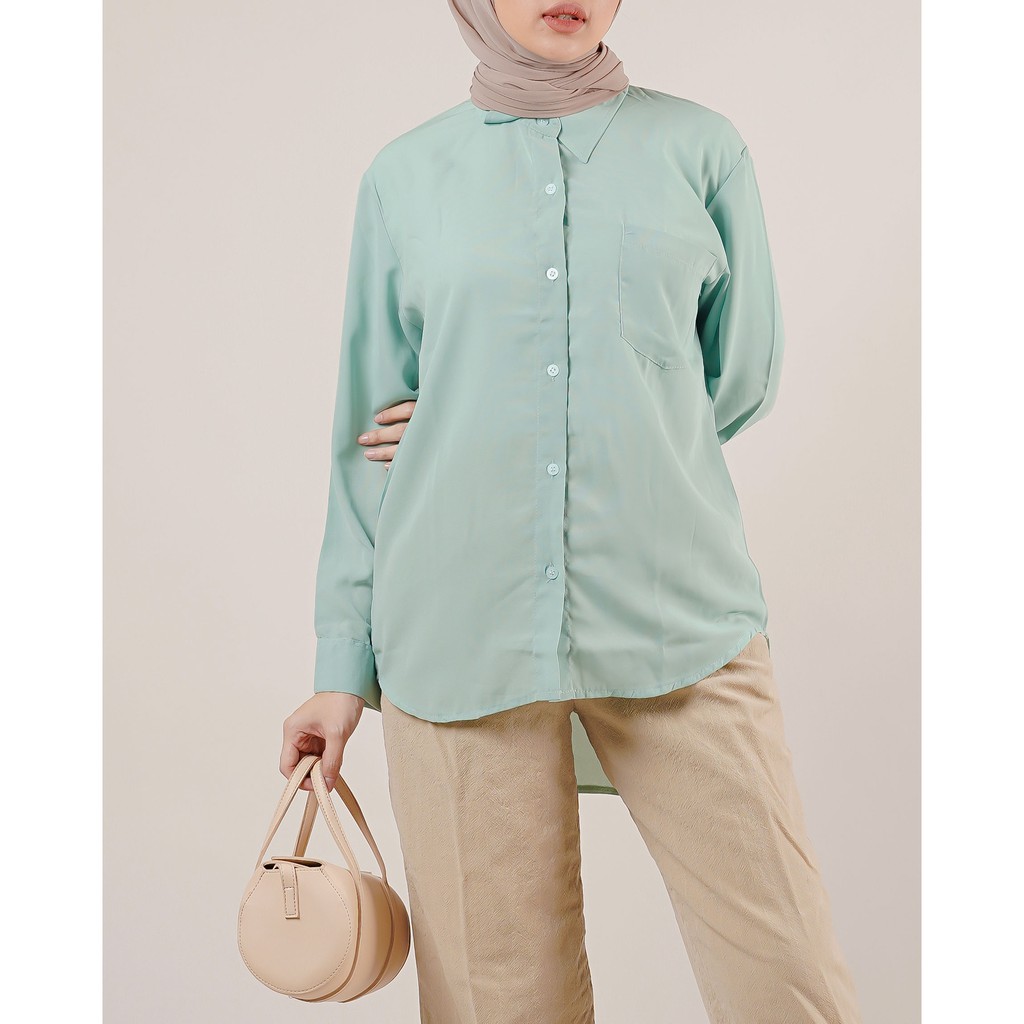 KEMEJA BLOUSE POLOS NAIMA KATUN WOLFIS PREMIUM SHIRT B388