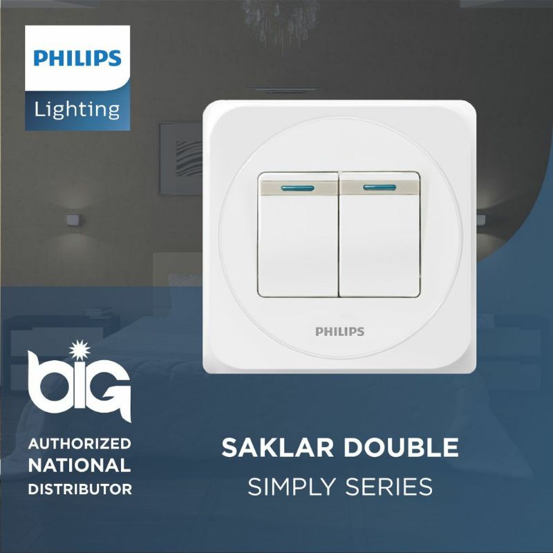 SAKLAR DOUBLE PHILIPS SIMPLY ORIGINAL PRODUK / SAKLAR SERI IB