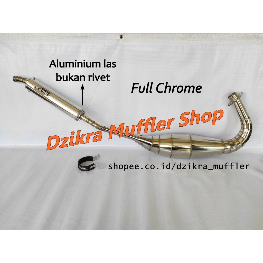 Knalpot Ninja 150 R RR SS 2 tak kolong kenalpot racing AHM chrome krom