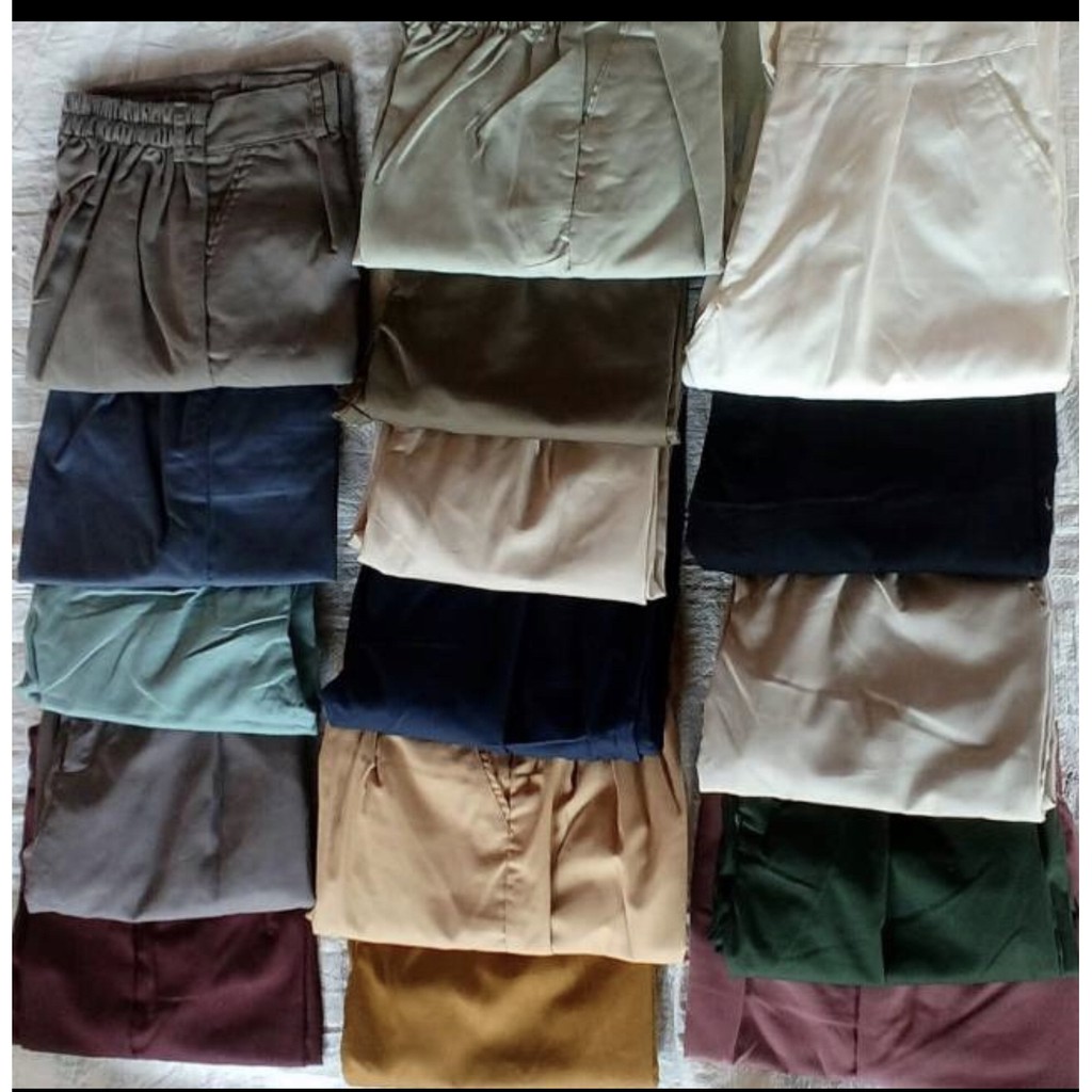 Celana katun baggy pants wanita/baggy pants kancing fhasion wanita