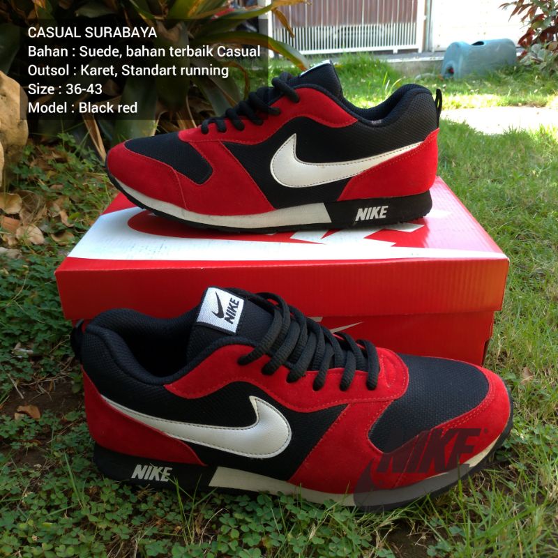 SEPATU SPORT STATION NIKE MD RUNNER MERAH HITAM