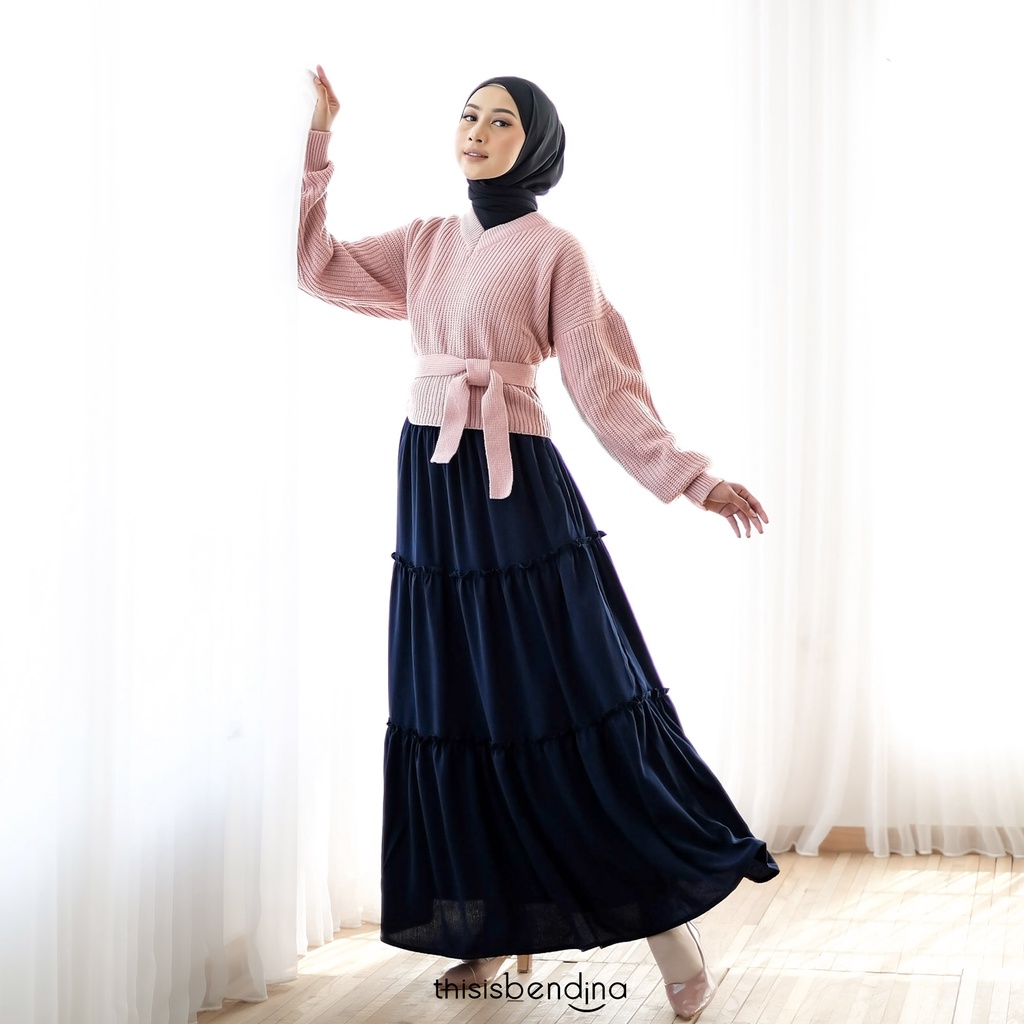 THISISBENDINA Rok Panjang Ruffle Katun Polos Zara Skirt