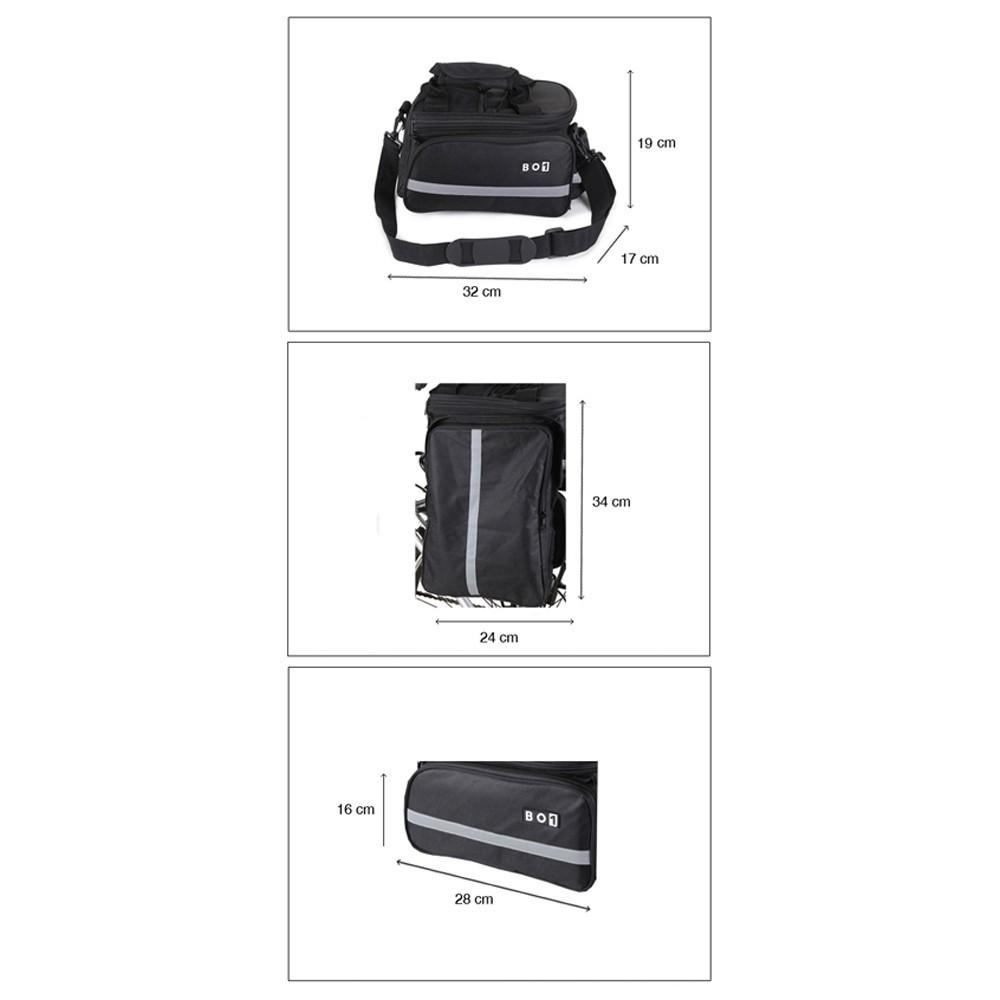 Tas Sepeda Touring - Tas Sepeda - Roswheel Tas Sepeda Bicycle Rear Carrier Bag 600D Polyester 8L