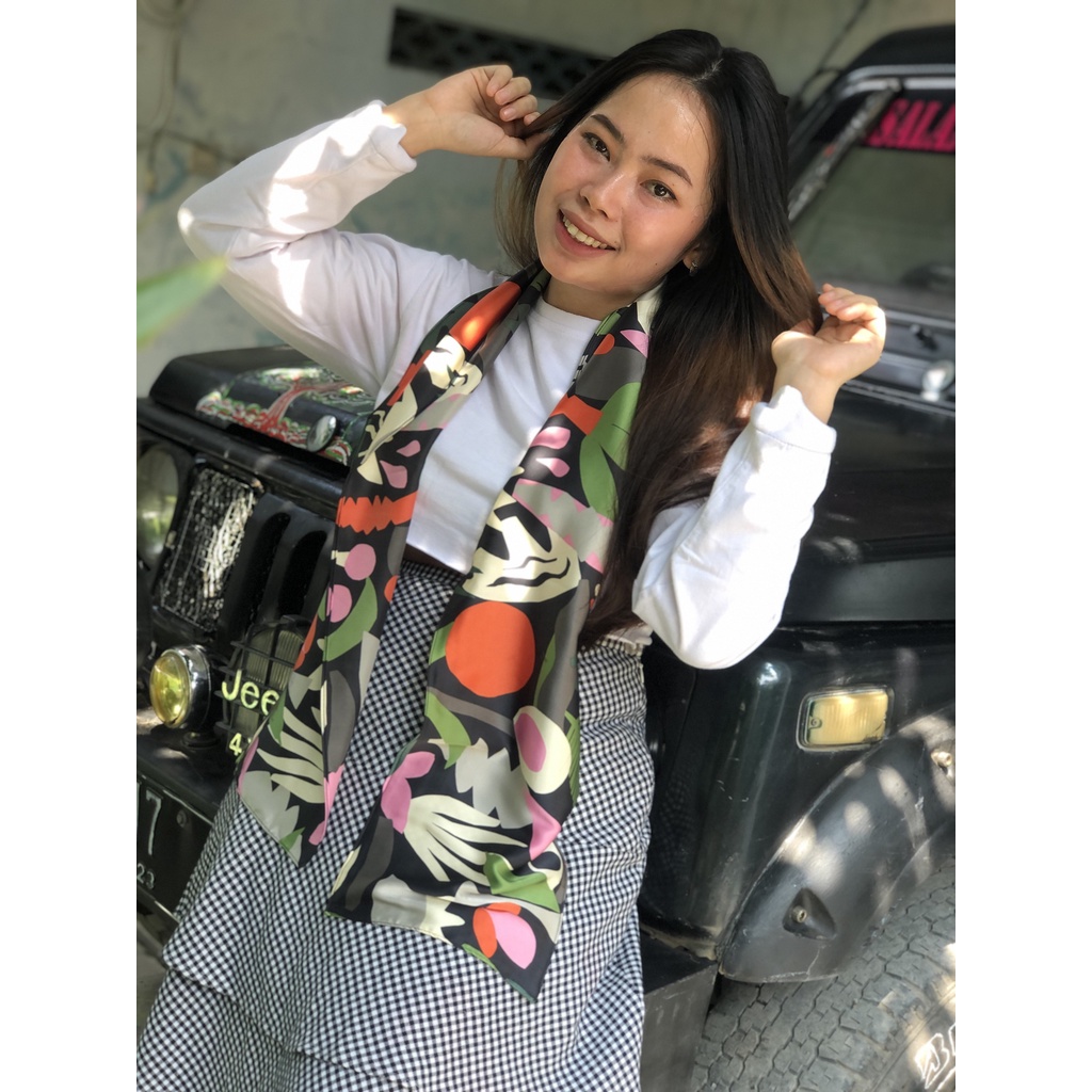 01-20 SYAL Motif Wanita Leher Fashion Batik Neckscarf-LONG 07