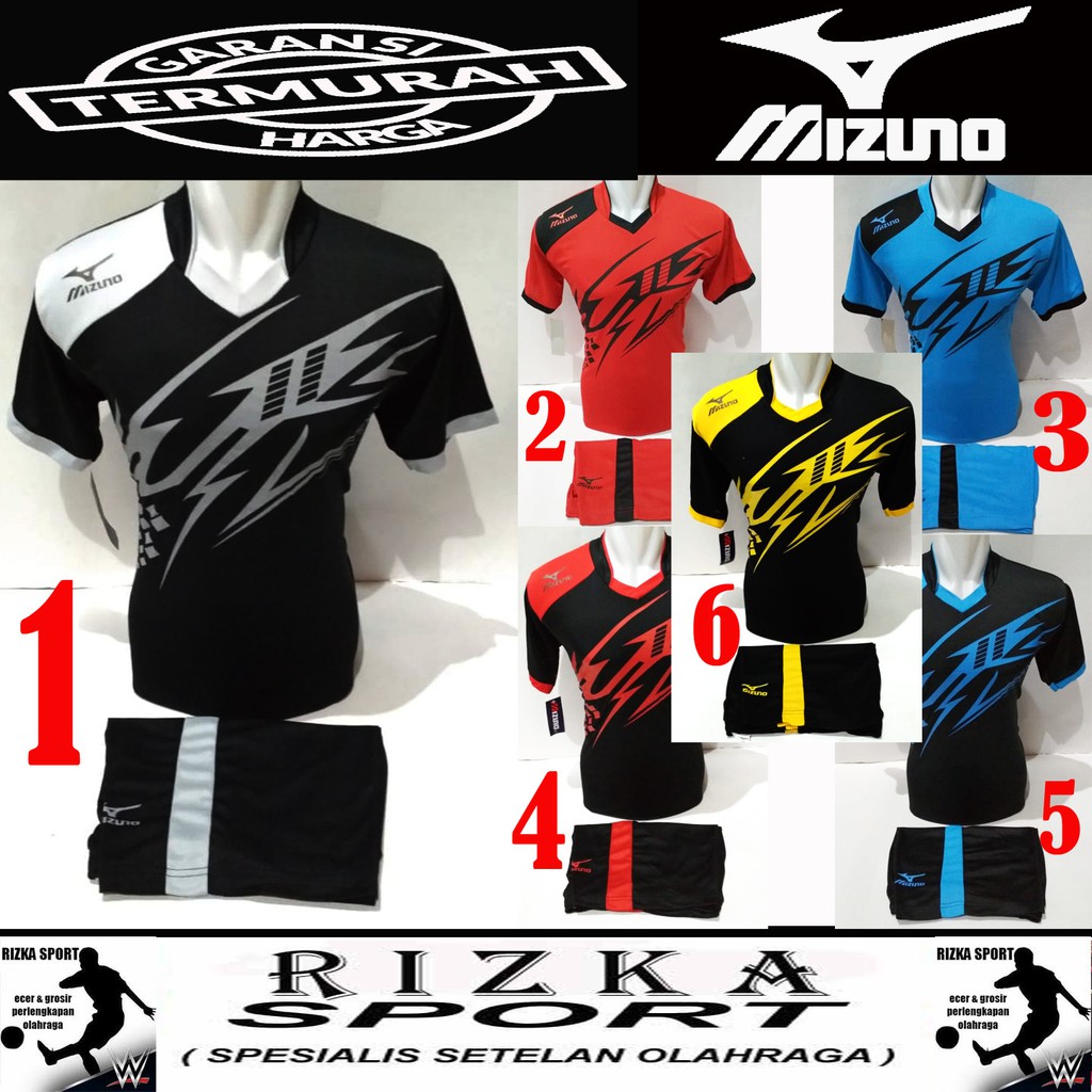 Setelan Jersey Mizuno Seragam Voli Kost Futsal Baju Bola Kaos