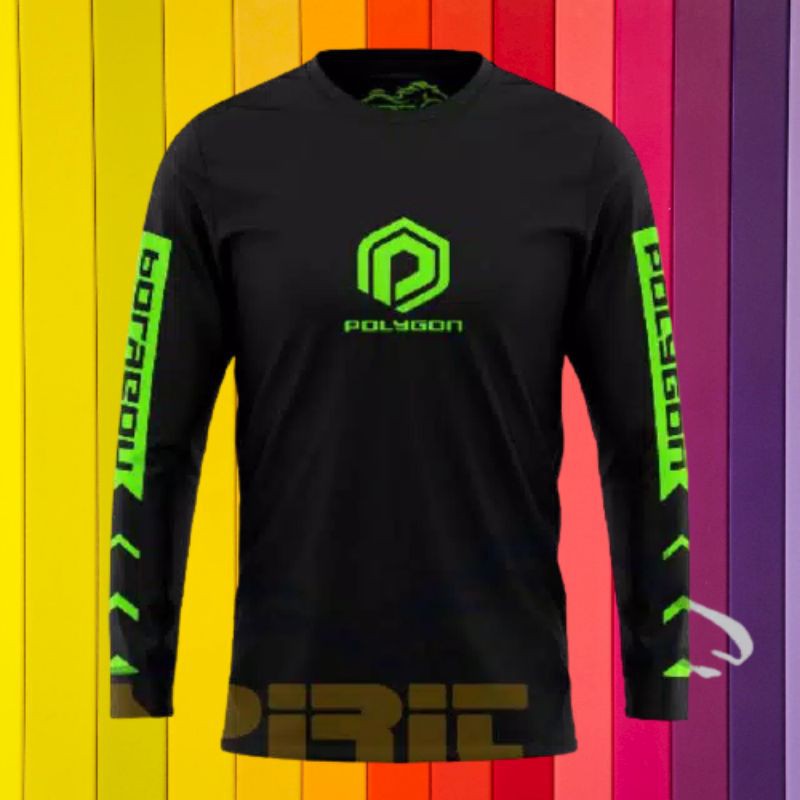 KAOS GOWES POLYGON HIJAU LENGAN PANJANG PRIA/WANITA