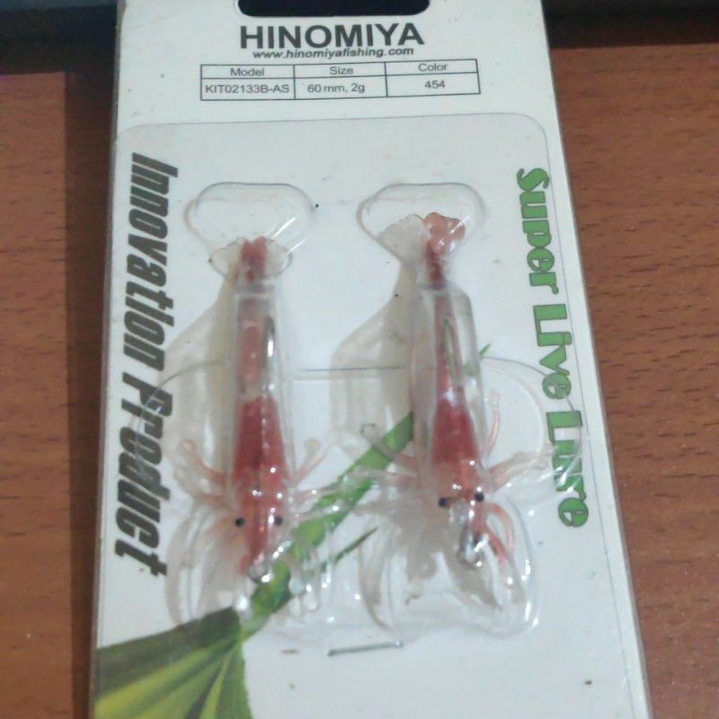 1 Bungkus Umpan Tiruan Udang Hinomiya Isi 2Pcs