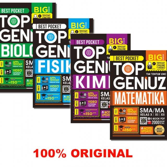 BUKU Best Pocket Top Geniuz Matematika SMA MA Kelas 10,11,12