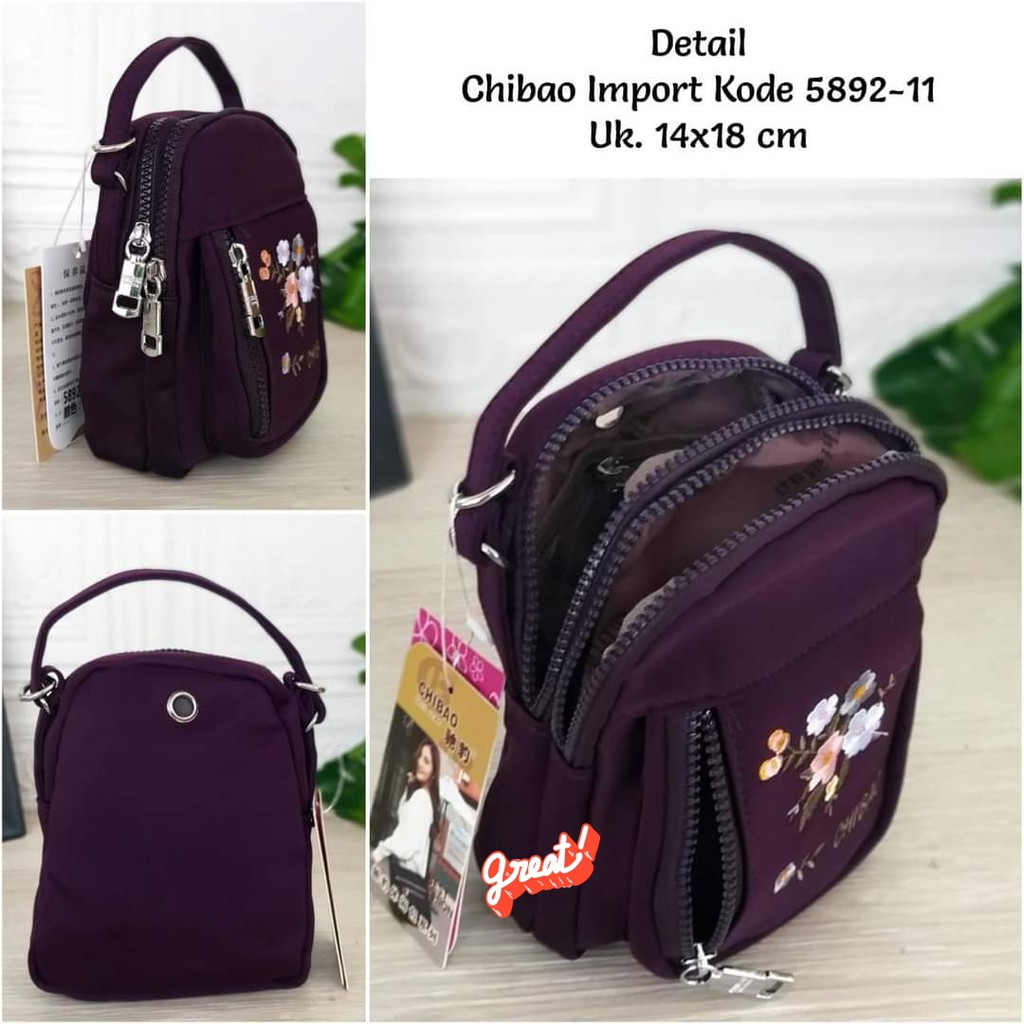 Tas Slempang Wanita tas Slempang mini Chibao 5892-11 Motif Bunga  CHIBAO TERBARU BISA BAYAR DITEMPAT