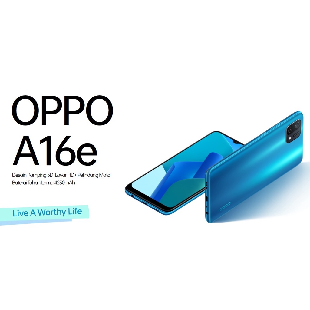 Oppo A16 - Oppo A16e   Garansi Resmi 3/32GB - 4/64GB