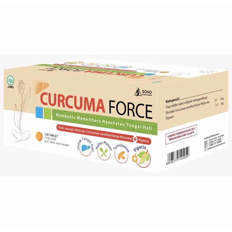 Curcuma force box 120 tablet ( meningkatkan napsu makan &amp; fungsi hati )