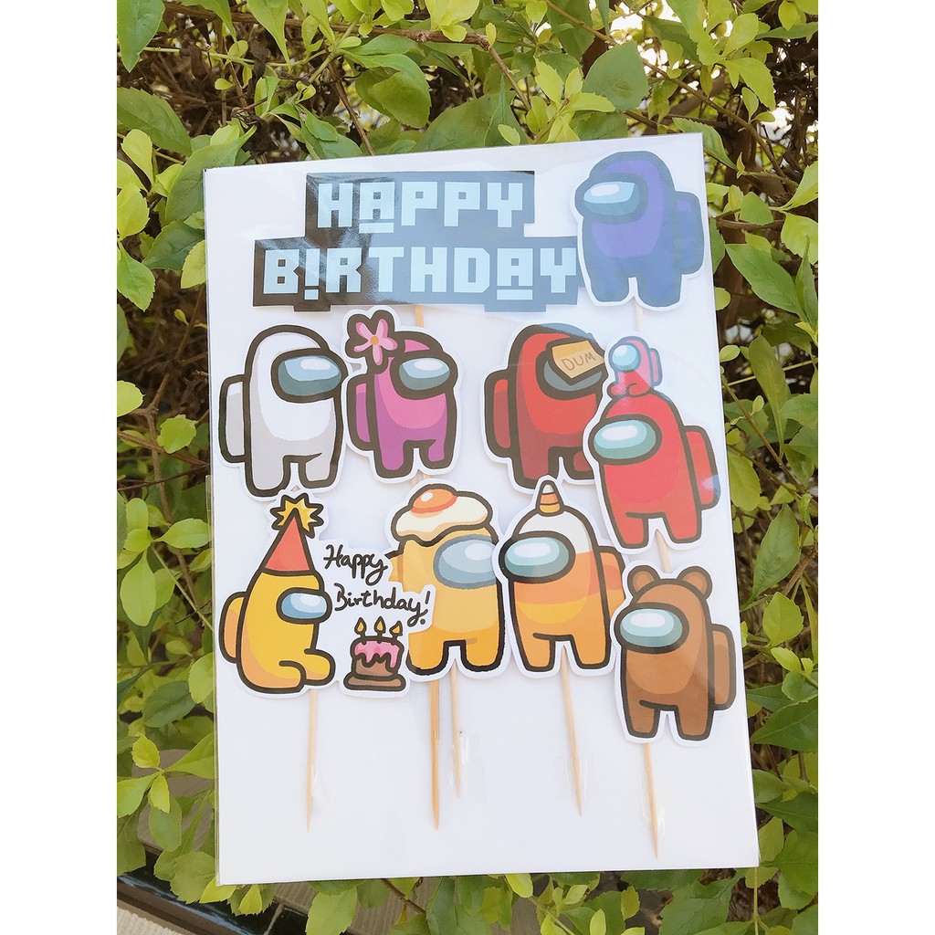 AMONG US CAKE TOPPER DECOR CAKE KERTAS