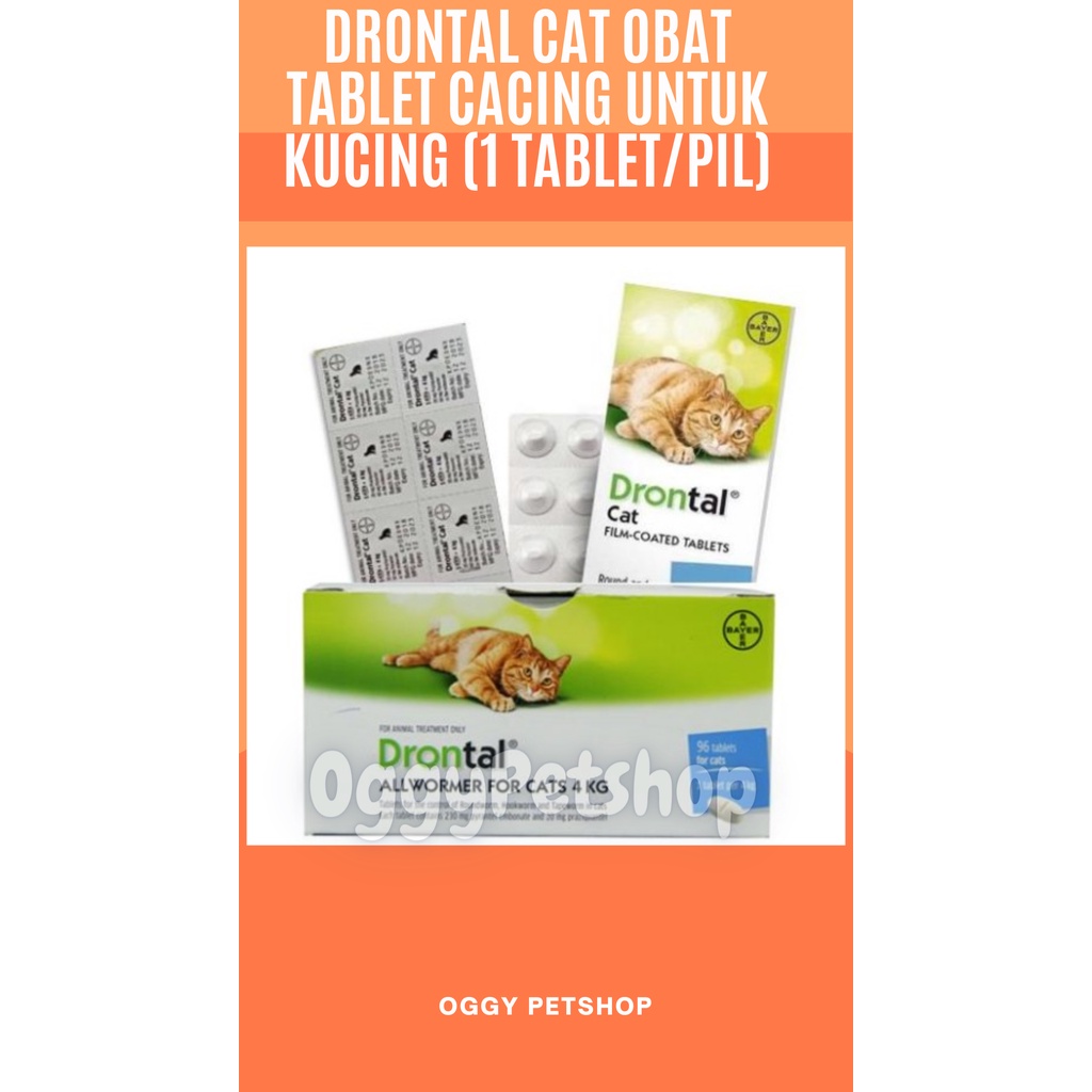 Drontal Cat Obat Tablet Obat Cacing untuk Kucing (1 Tablet/Pil)