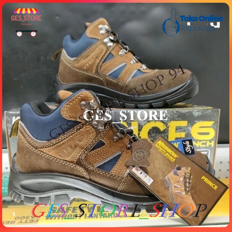 Krisbow Sepatu Safety/Safety Shoes Prince 4 inc/Sepatu besi/Sepatu proyek/kerja