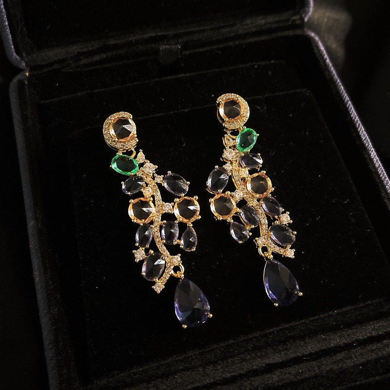 Fashion Luxury Purple Earrings Graceful Long Earrings