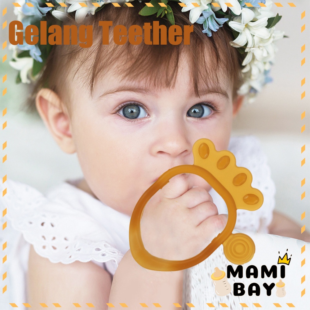 OKEYI Mainan gigitan bayi bentuk gelang teether bayi bahan silicone