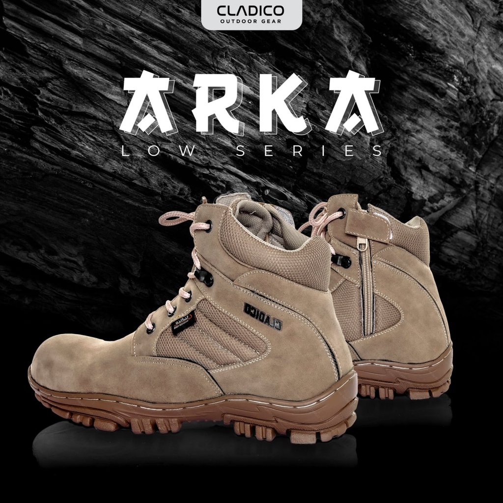 Sepatu Safety CLADICO Boots Pendek Ujung Besi Arka Low Cut Sefty Shoes Proyek Kerja Lapangan Outdoor Bikers Berkendara Touring