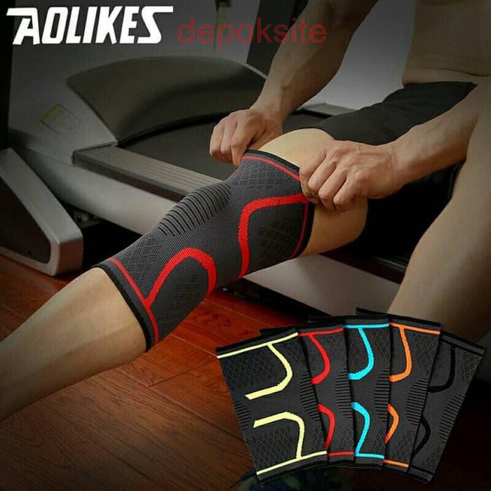 Aolikes 7718 Knee Pad Fitness Running Cycling Kneepad Support Braces Deker Lutut Olahraga Darat