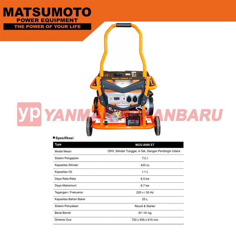 Genset Bensin 6500 Watt MGG 8990 ET MATSUMOTO Gasoline Generator