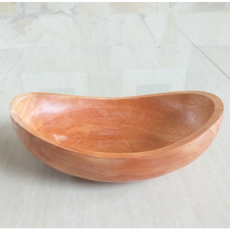 magkok oval/mangkok bulan sabit 18cm.mahoni