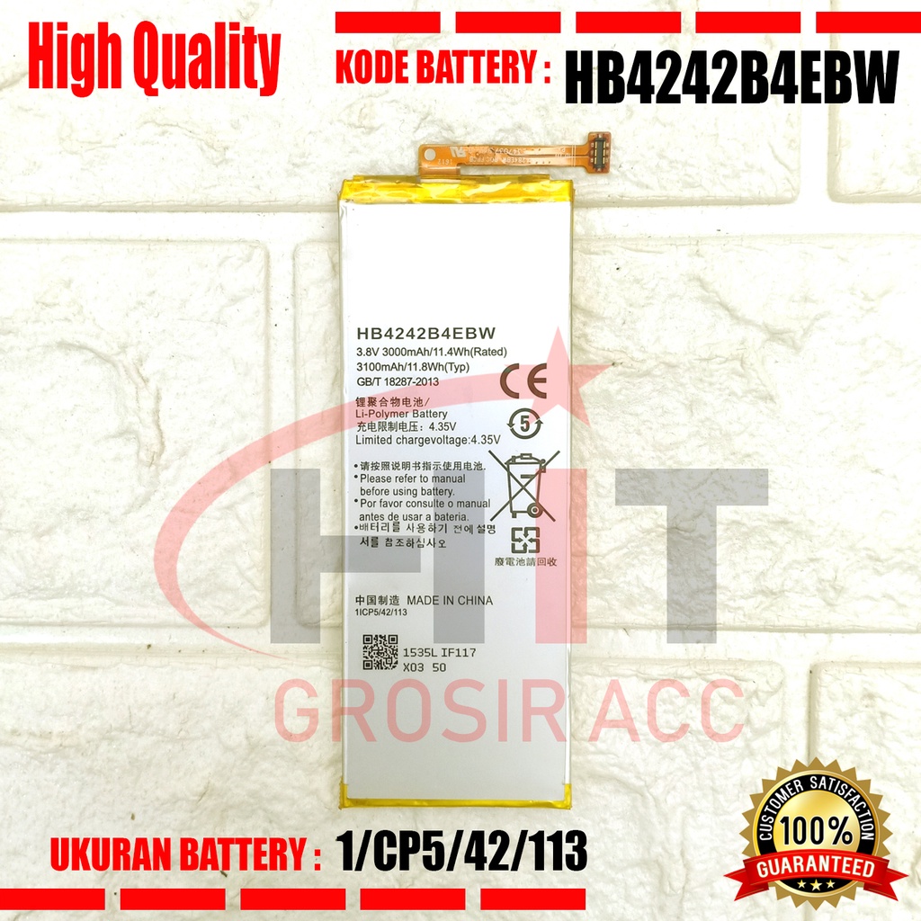 Baterai Battery Huawei Honor 4X CHE1-CL10 CL20 - Huawei Honor 6 H60-L01 L02 L04 Model HB4242B4EBW