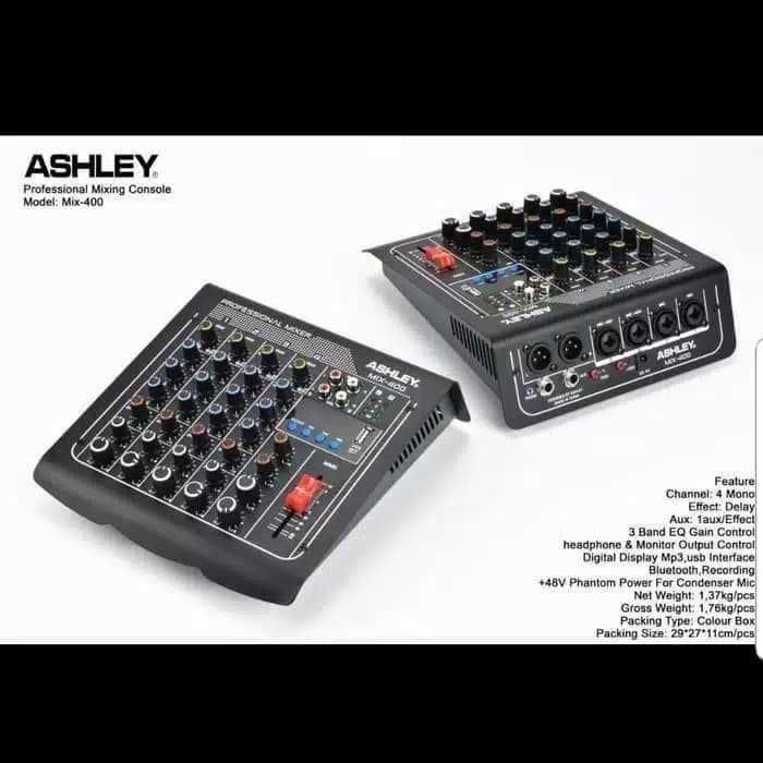 MIXER AUDIO ASHLEY MIX 400 MIXER ASHLEY MIX400 4 CHANNEL ORIGINAL