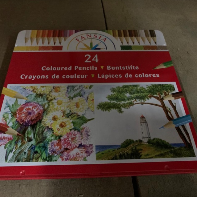Pensil warna fantasia fansia water color premium 24 warna tin case
