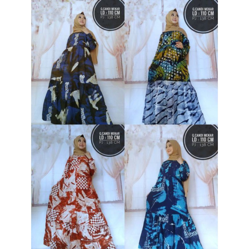 LONGDRES / GAMIS CANDI MEKAR SOGANAN ORIGINAL BATIK PEKALONGAN