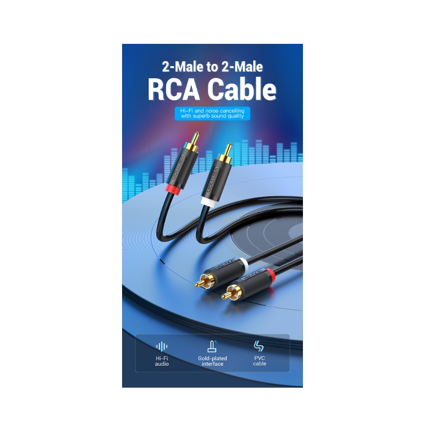 Vention Kabel RCA Audio 2 Male to 2 Male Cable Aux Input 2M 3M 5M