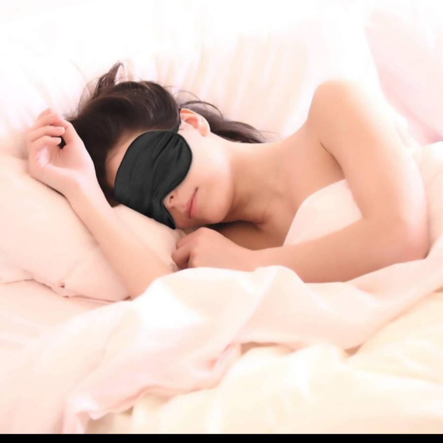 Penutup mata silikon eye mask sleeping gel aksesoris tidur travel home - Biru