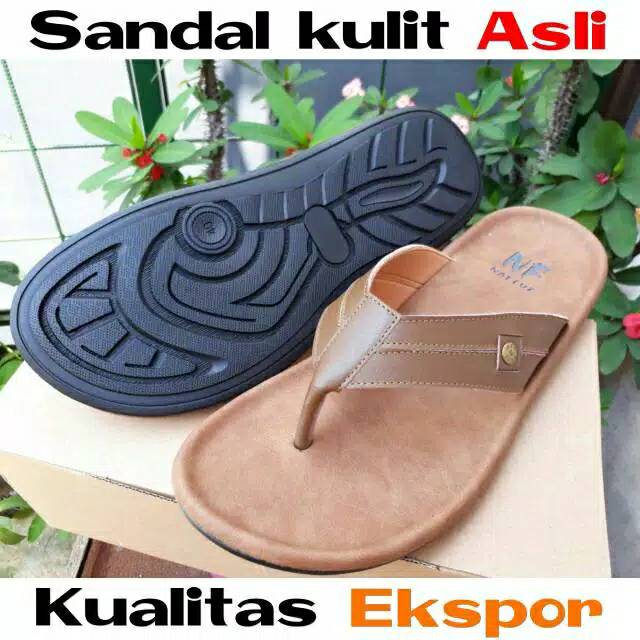 Sendal Kulit asli Pria zeger asli Garut bukan Cibaduyut Import branded