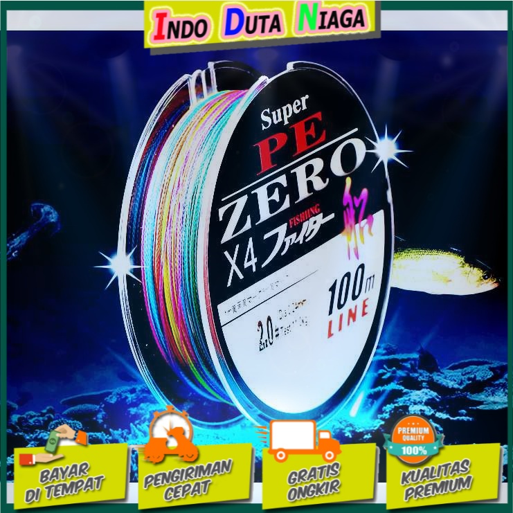 Zero Senar Benang Tali Pancing Super PE 4 Braid Line 100 Meter - X4