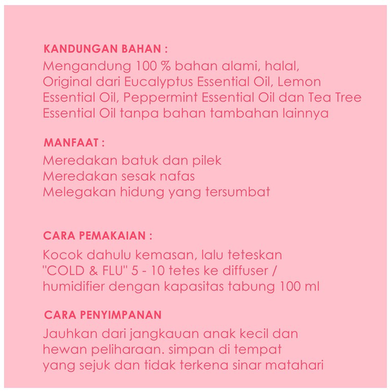 Orion Nature Cold &amp; Flu 100% Essential Oil Cough and flu Minyak Aroma Terapi Pure Therapeutic Grade